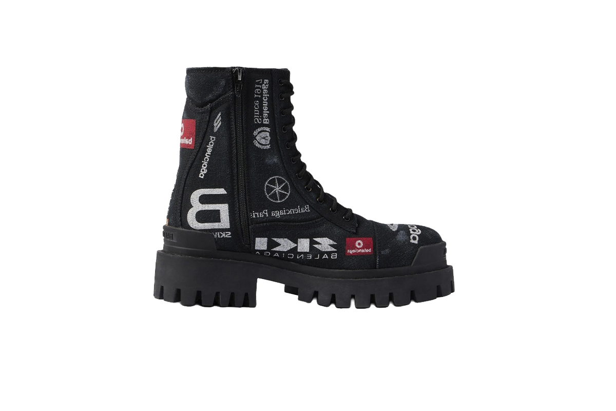 Coco Shoes Balenciaga Strike Men's Combat Boot Black 694042W2H131000