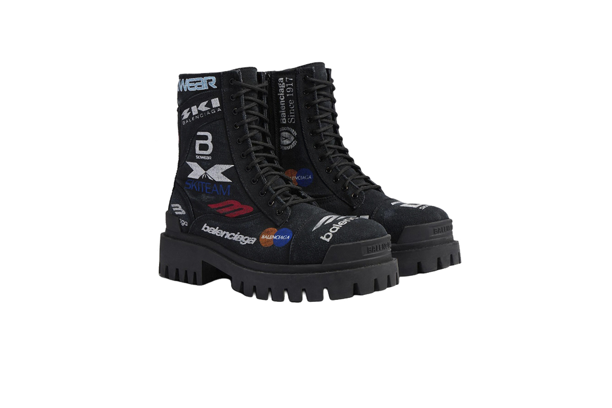 Coco Shoes Balenciaga Strike Men's Combat Boot Black 694042W2H131000