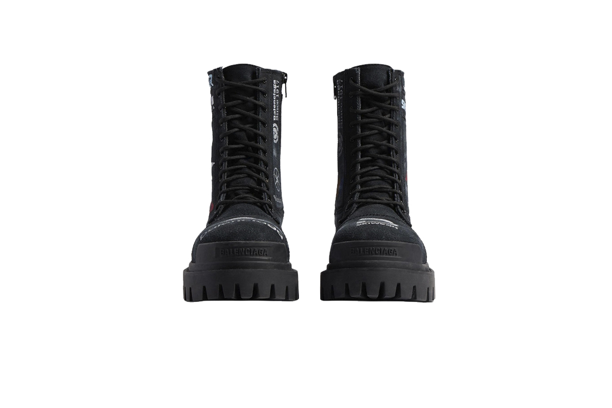 Coco Shoes Balenciaga Strike Men's Combat Boot Black 694042W2H131000