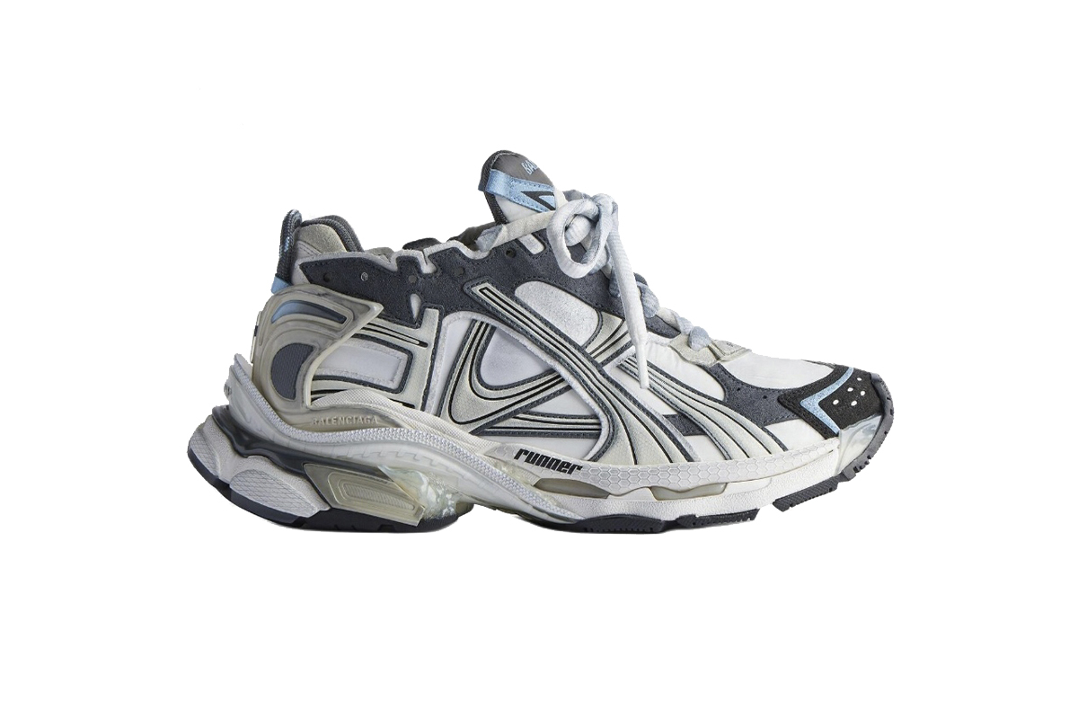Balenciaga Runner Sneaker White Grey Blue 772774W3RNY9214