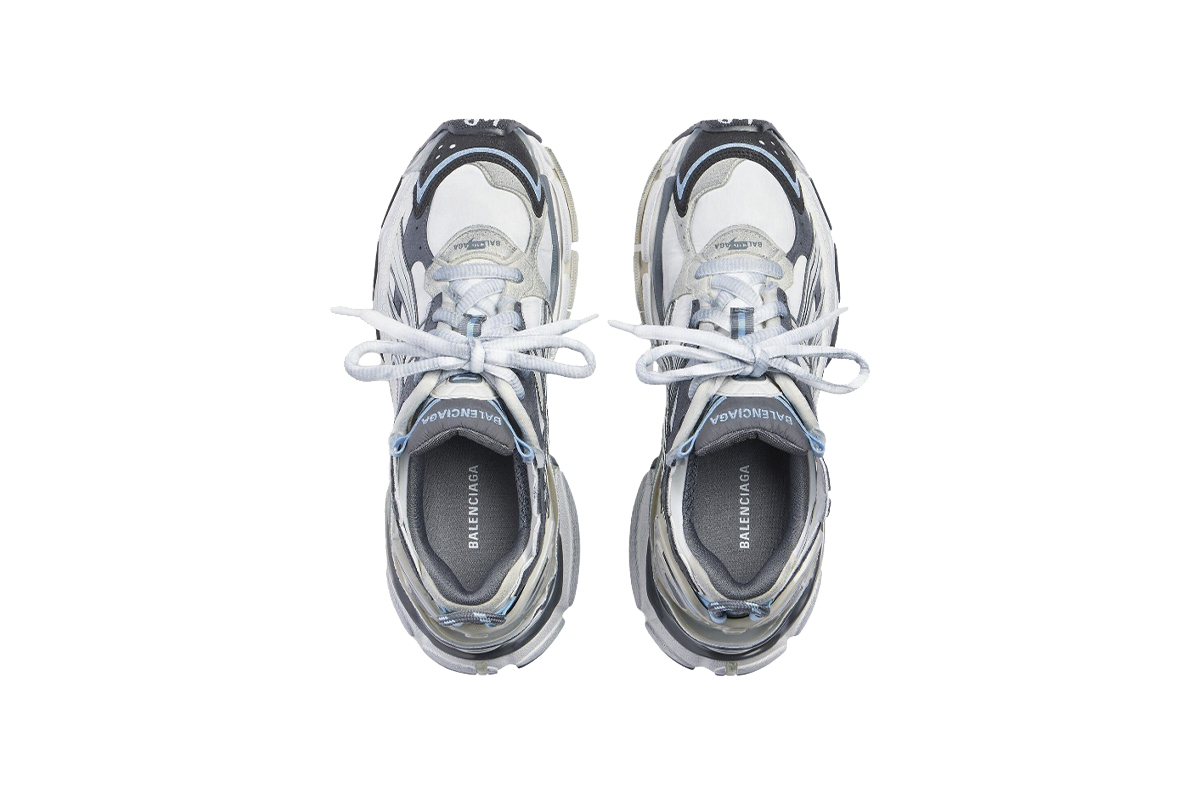 Balenciaga Runner Sneaker White Grey Blue 772774W3RNY9214