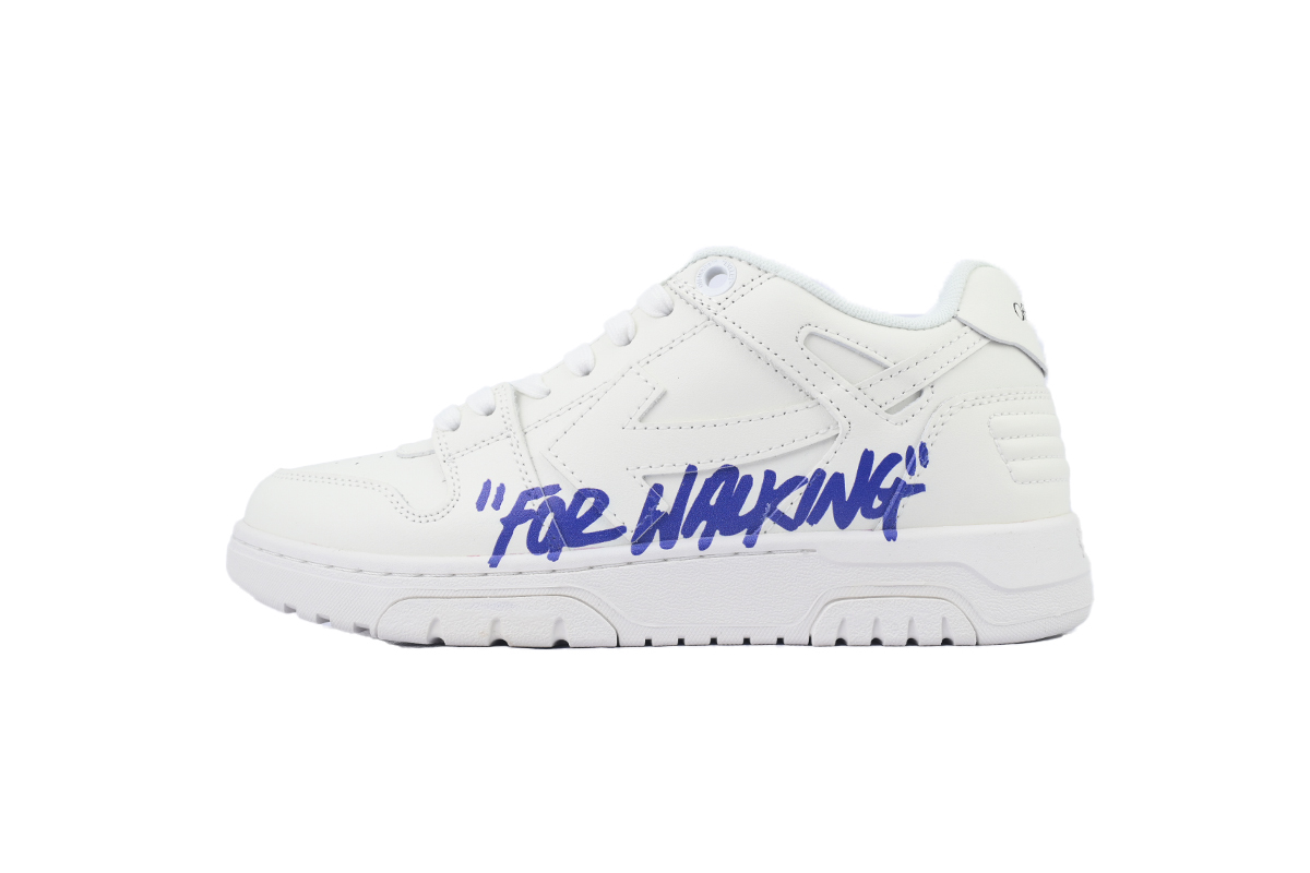 Off-white Out Of Office OOO Low Tops "For Walking" White And Blue Letters OMIA189F 24LEA006 0145