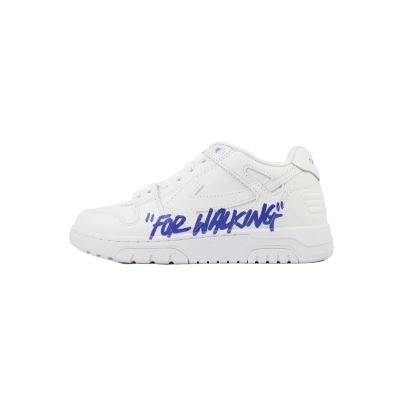 Off-white Out Of Office OOO Low Tops "For Walking" White And Blue Letters OMIA189F 24LEA006 0145 01