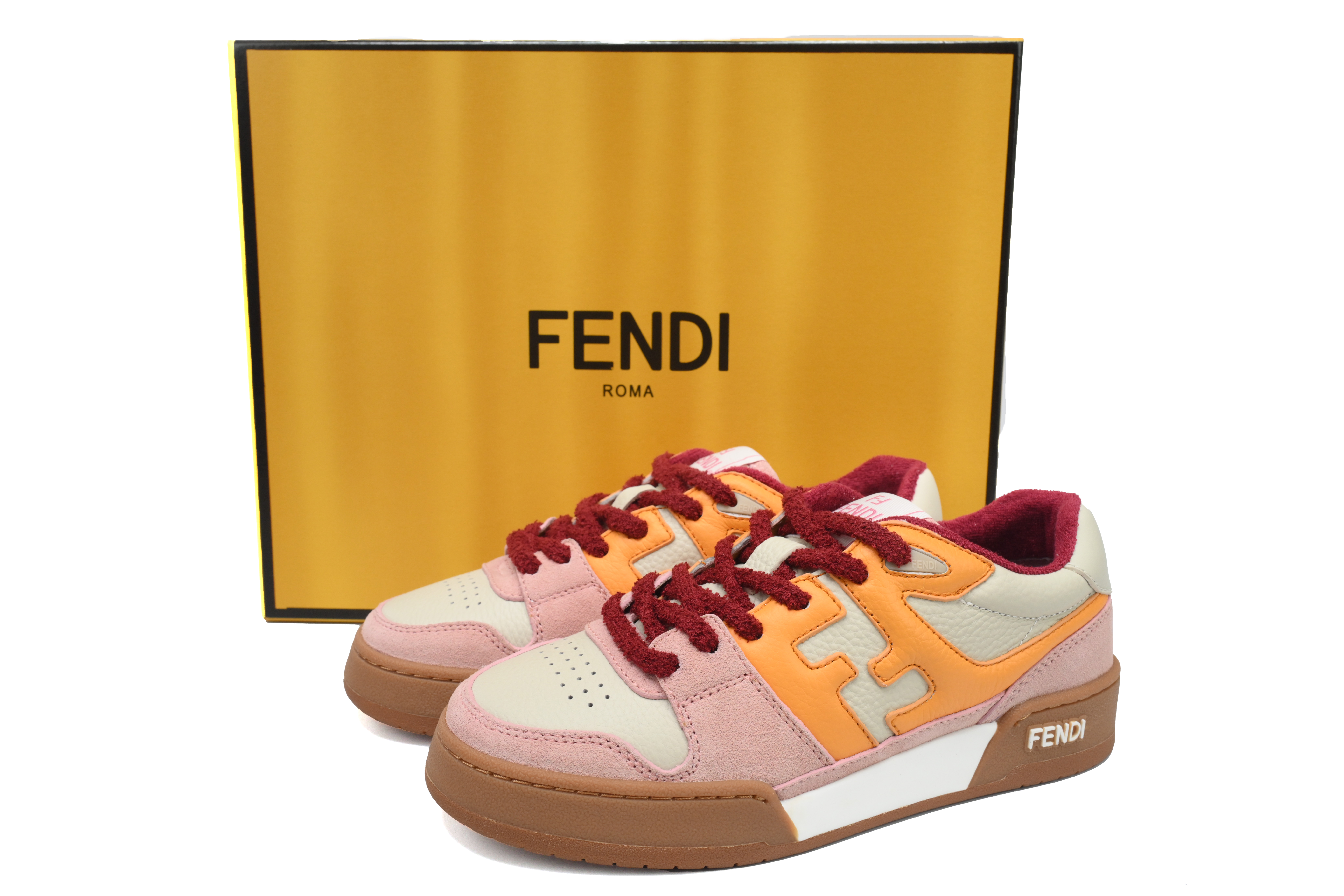 Coco Shoes Fendi Match Low Pink Yellow Suede 8E8252AI1NF1H1C
