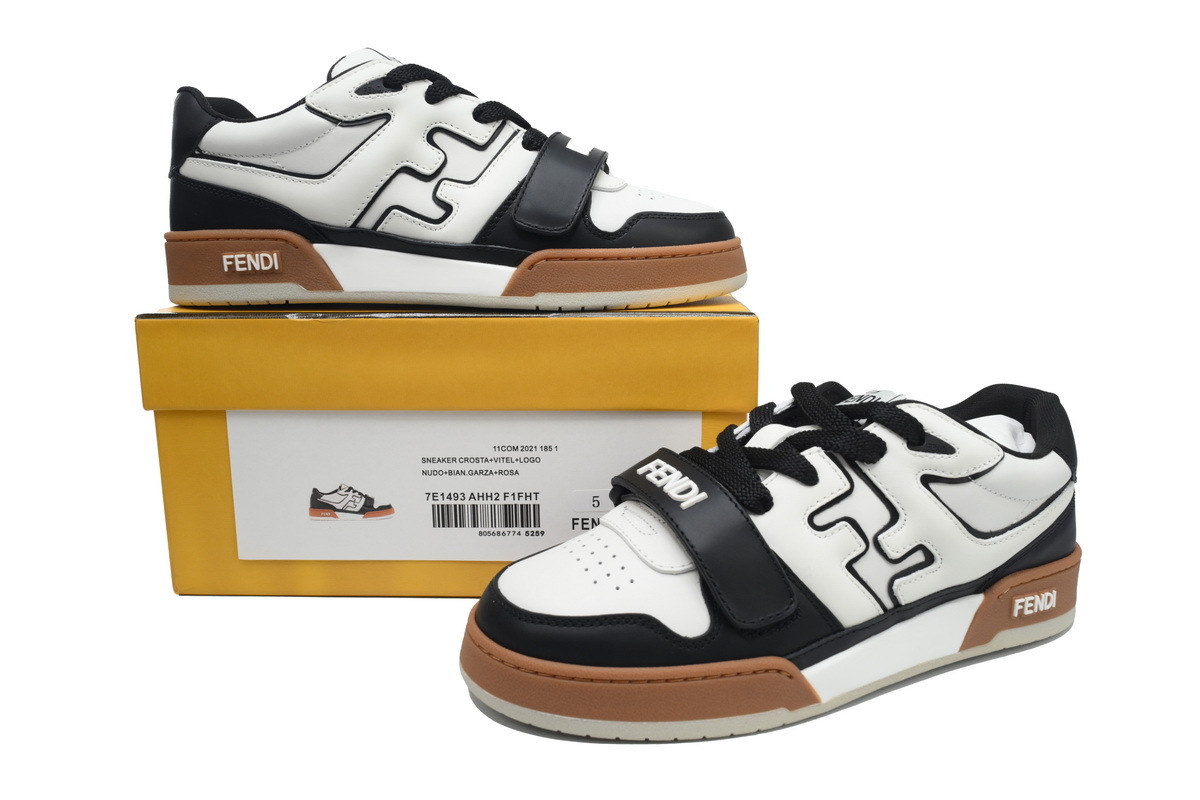 Coco Shoes Fendi Match Low Black White Leather