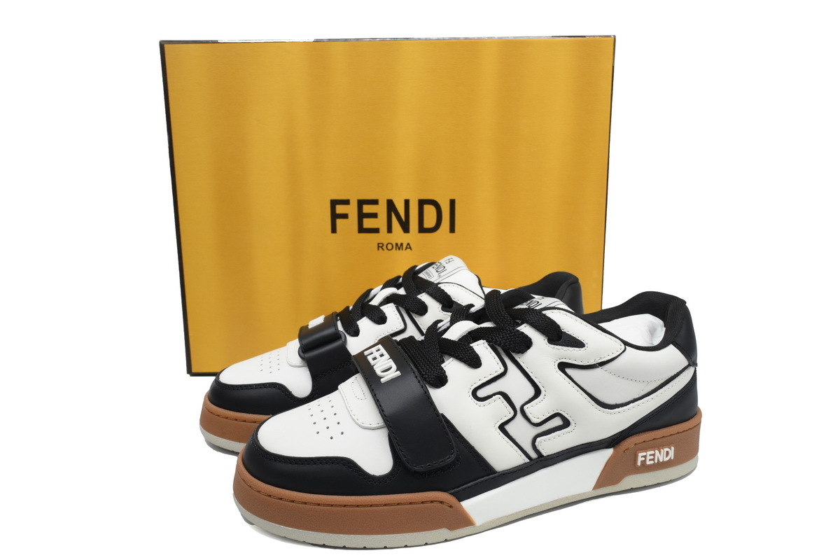 Coco Shoes Fendi Match Low Black White Leather