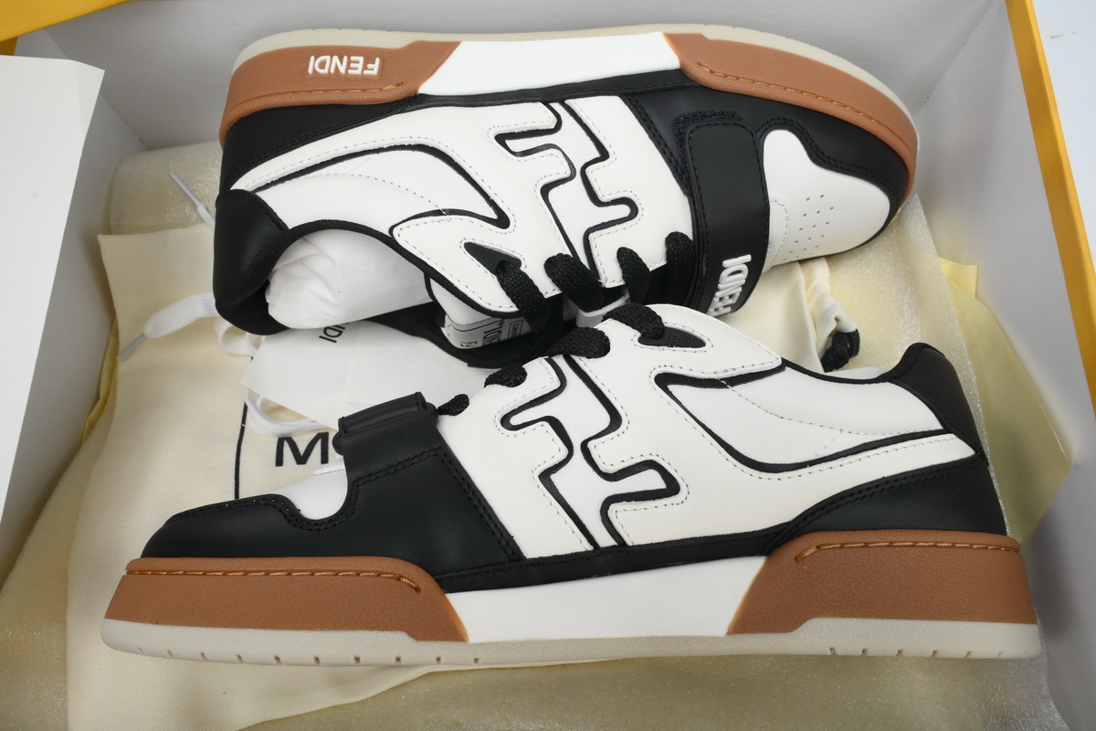 Coco Shoes Fendi Match Low Black White Leather