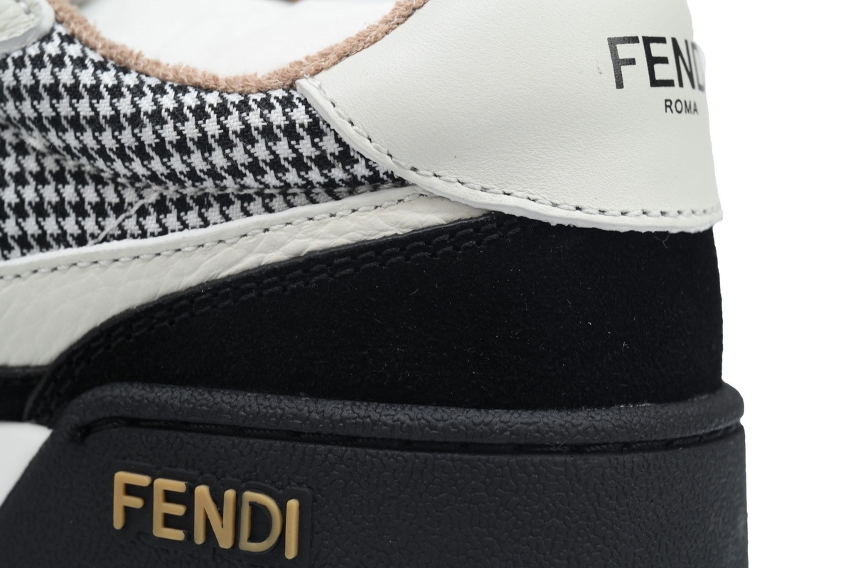 Coco Shoes Fendi Match Vitello Leather & Tonal Logo Jacquard Sneakers