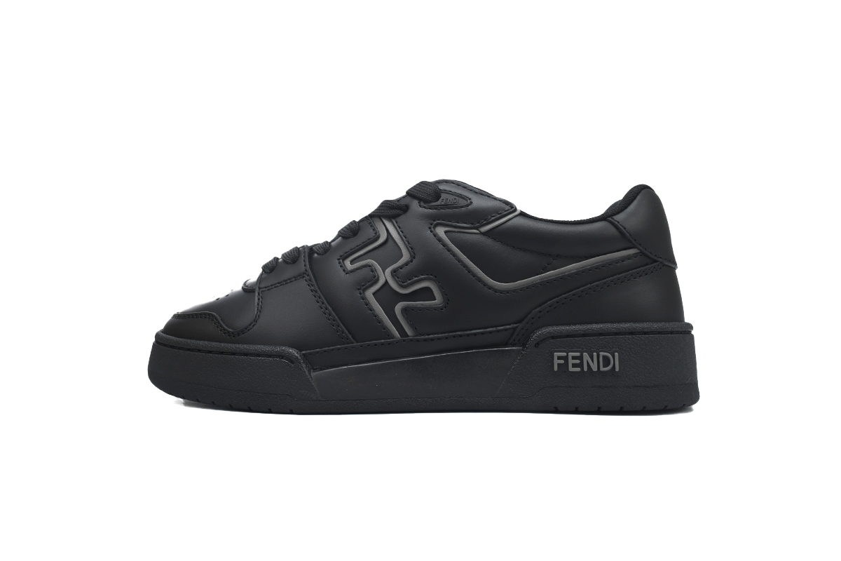 Coco Shoes Fendi Match Low Pure Black Leather