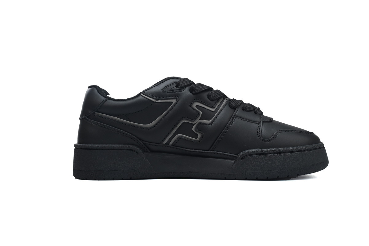 Coco Shoes Fendi Match Low Pure Black Leather