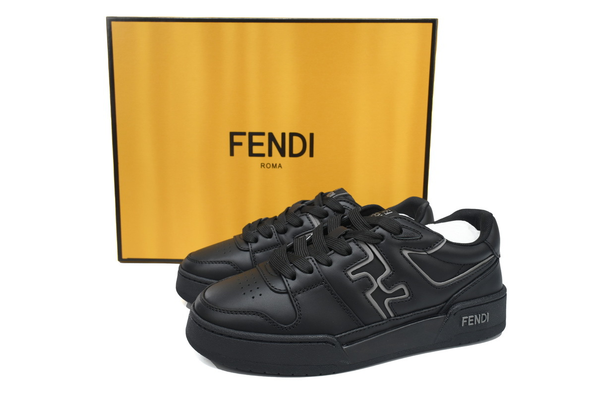 Coco Shoes Fendi Match Low Pure Black Leather