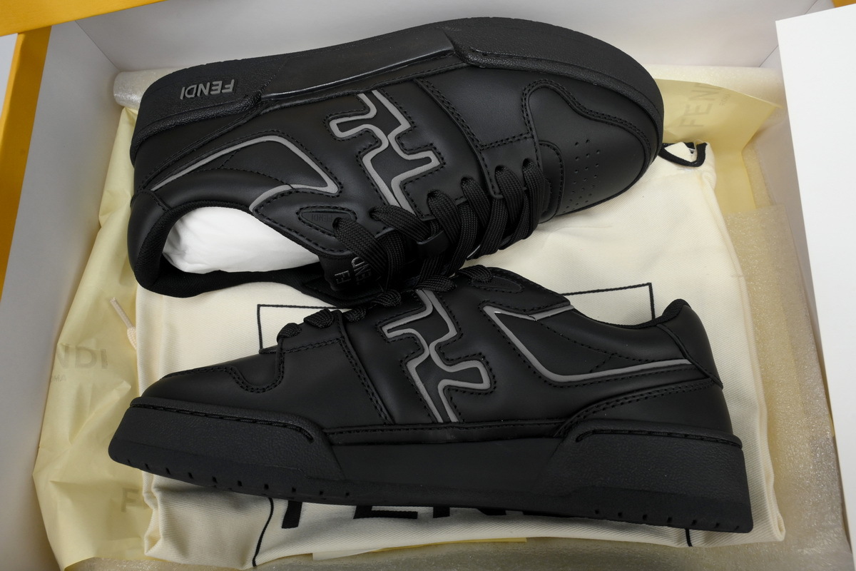 Coco Shoes Fendi Match Low Pure Black Leather