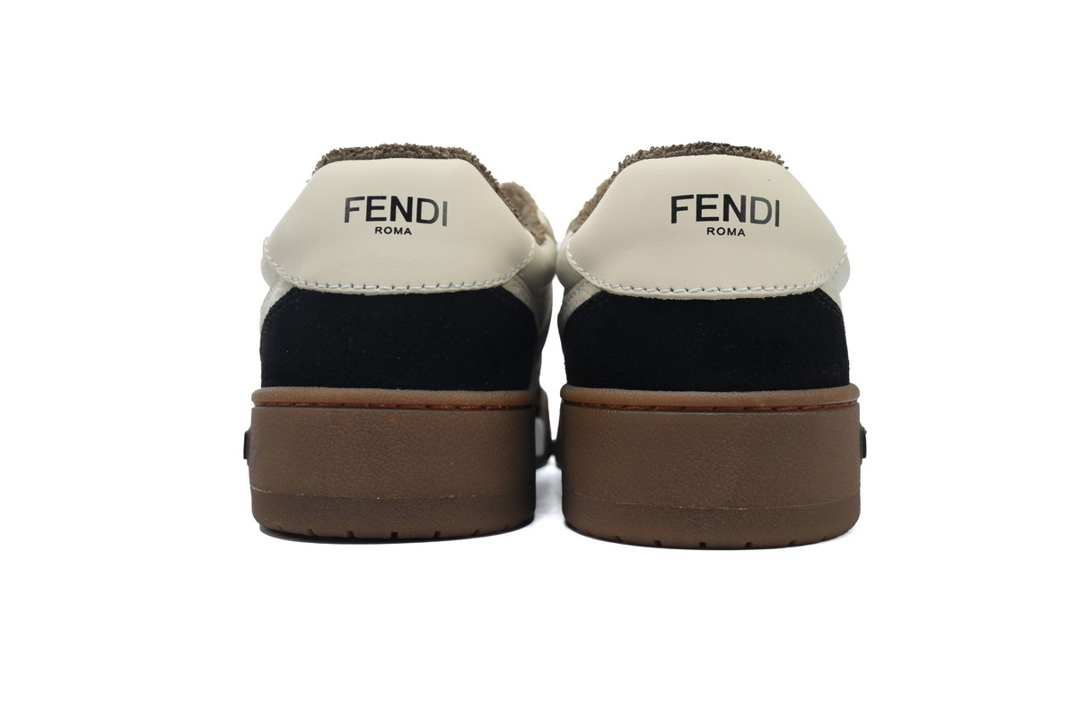 Coco Shoes Fendi Match Low Top Suede Black Beige 7E1493 AHH2 F1FZB