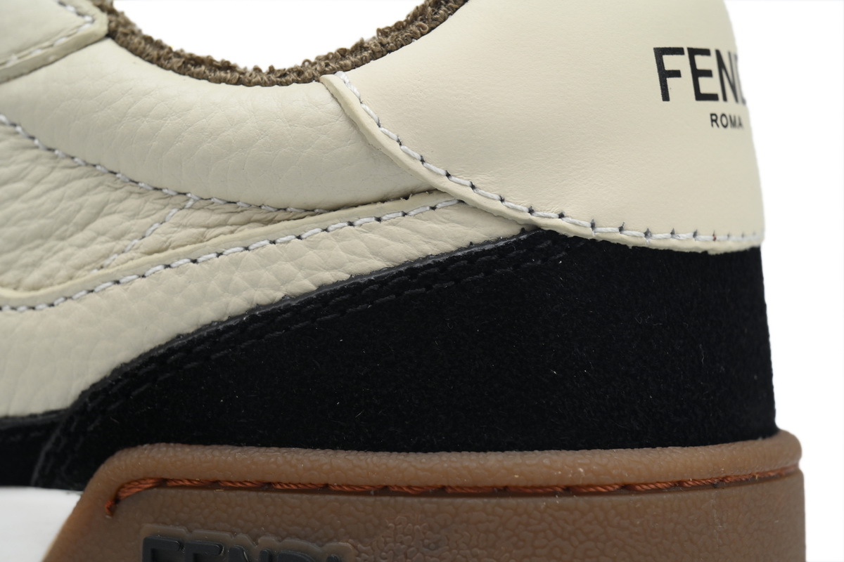 Coco Shoes Fendi Match Low Top Suede Black Beige 7E1493 AHH2 F1FZB