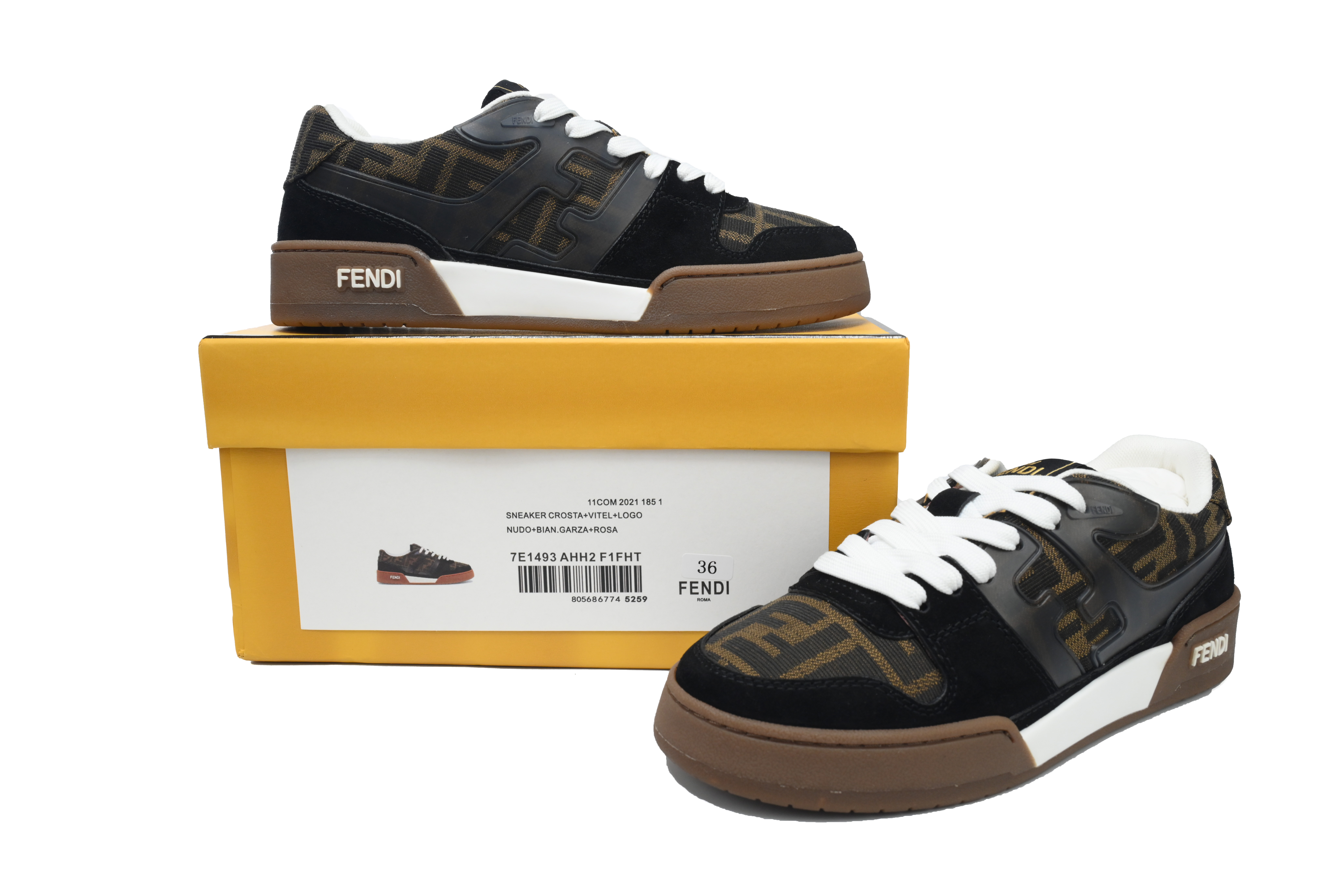 Fendi Match Low Black Brown 7E1688AQ6IF1PXA