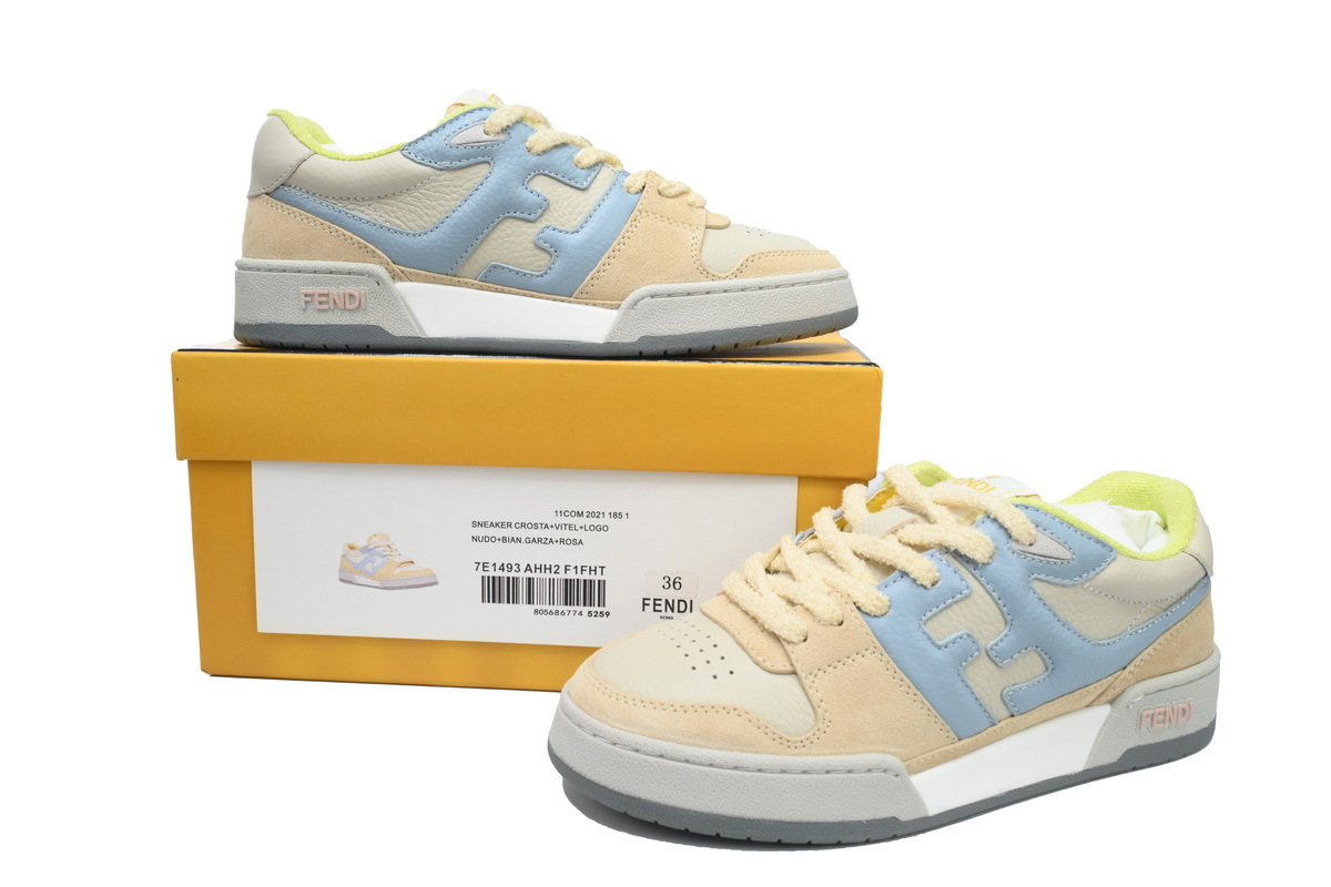 Coco Shoes Fendi Match Low Yellow Blue Suede 8E8252AI1NF1H1F