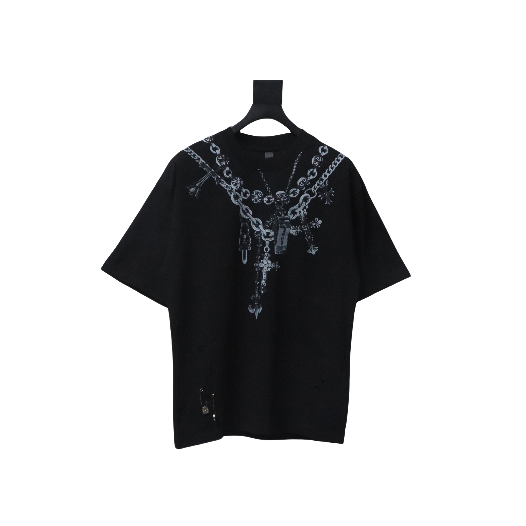 Coco Shoes Chrome Hearts Graffiti Chain T-shirt Black