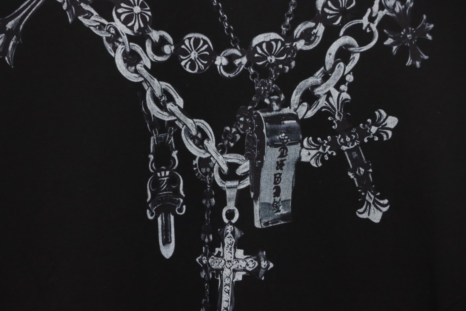 Coco Shoes Chrome Hearts Graffiti Chain T-shirt Black