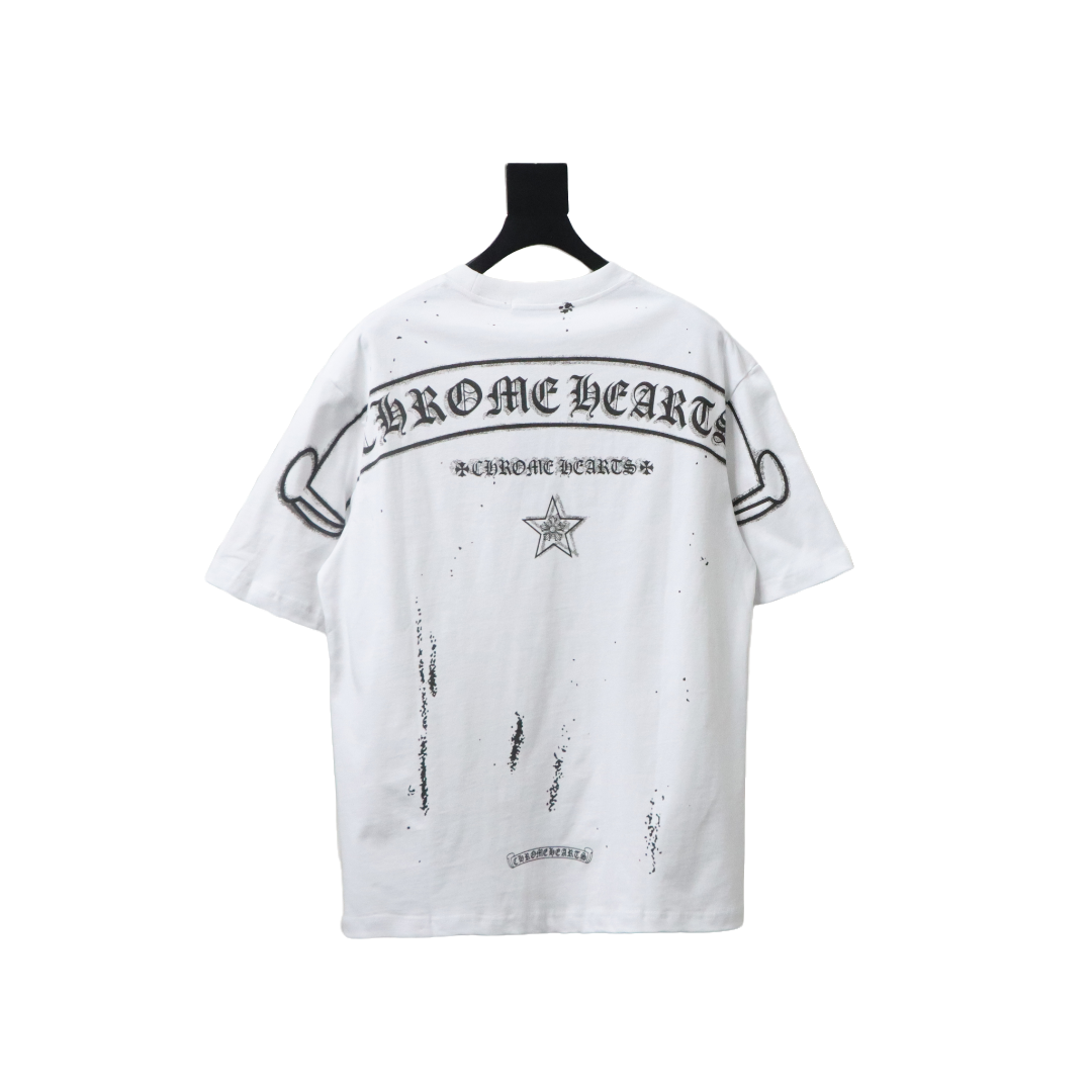 Chrome Hearts Mottled Sanskrit Star Print T-shirt White