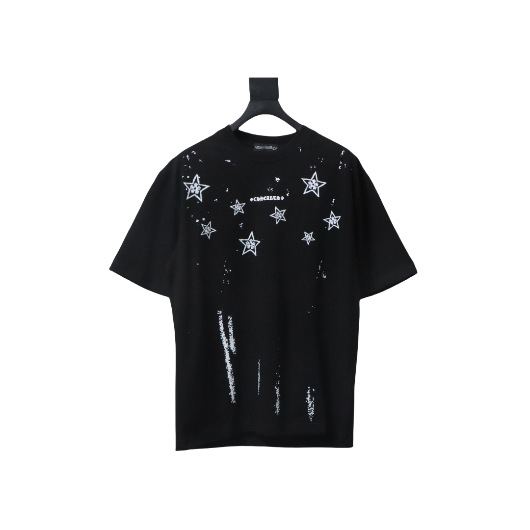 Coco Shoes Chrome Hearts Mottled Sanskrit Star Print T-shirt Black