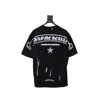 Coco Shoes Chrome Hearts Mottled Sanskrit Star Print T-shirt Black 02