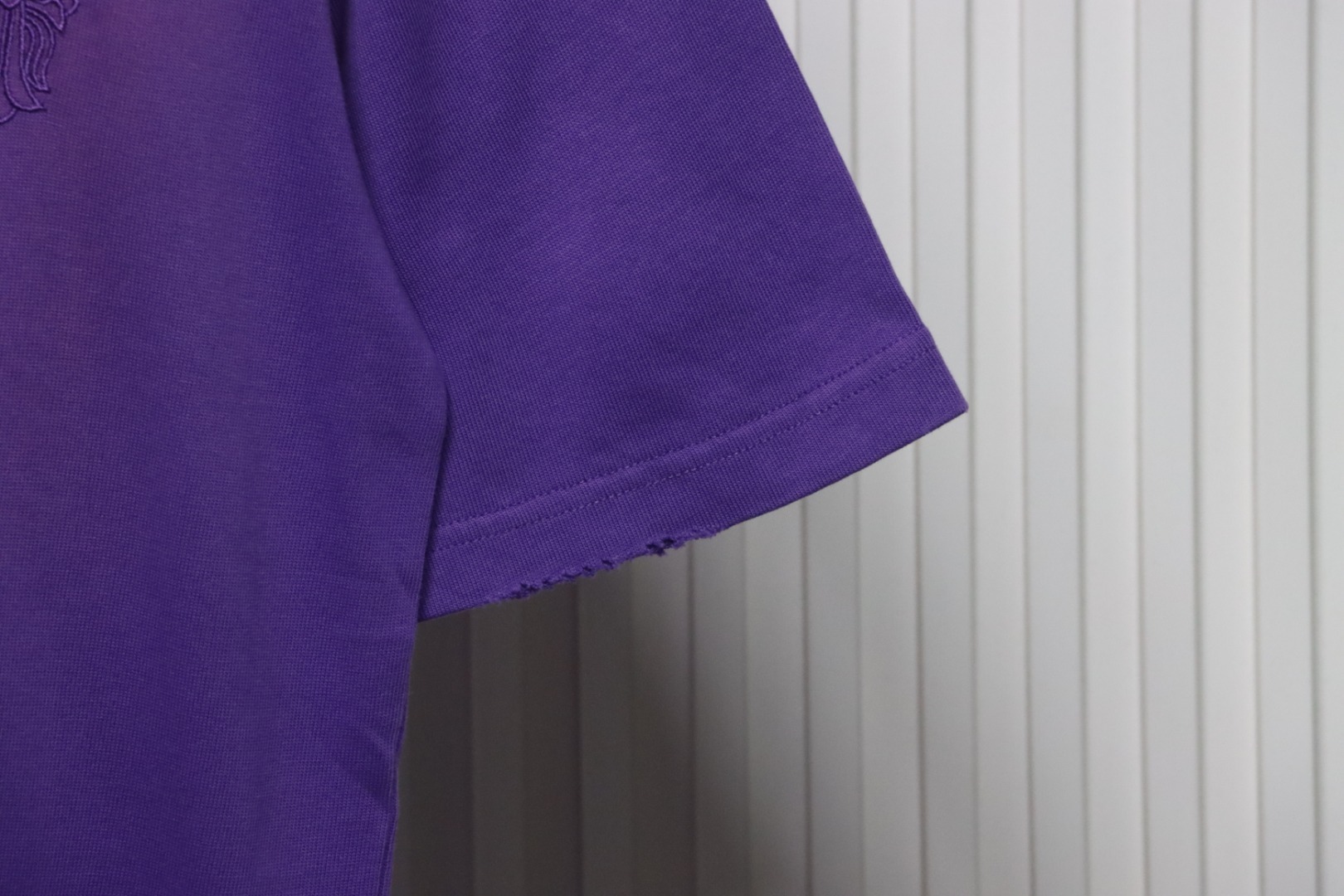 Coco Shoes Chrome Hearts Cross Embroidered Washed T-Shirt Purple