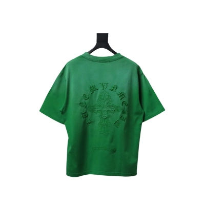 Coco Shoes Chrome Hearts Cross Embroidered Washed T-Shirt Green 02