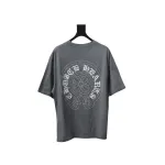 Chrome Hearts Back White Horseshoe Print Grey T-Shirt 