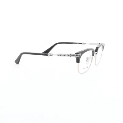 Chrome Hearts Vertical Smile II Eyeglasses Transparent Lens And Black Silver Frame 02