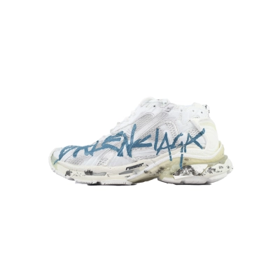 Balenciaga Runner Sneaker Graffiti White Blue 772774 W3RBQ 9040 01