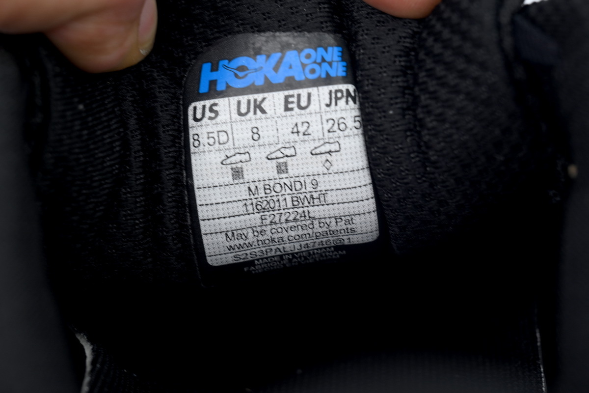 Coco Shoes Hoka One One Bondi 9 Black White 1162011-BWHT