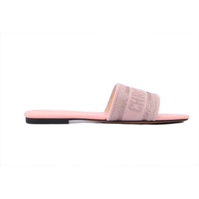 Coco Shoes Dior Dway Slide Cotton Embroidered Sandals Rose Des Vents 02