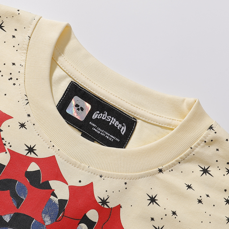 Godspeed No Looking Back T-Shirt #7072 Black Red/Apricot/Black Yellow