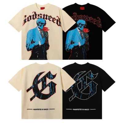 Godspeed Smell The Roses T-shirt #7070 Black/Apricot 01