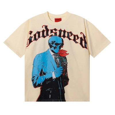 Godspeed Smell The Roses T-shirt #7070 Black/Apricot 01