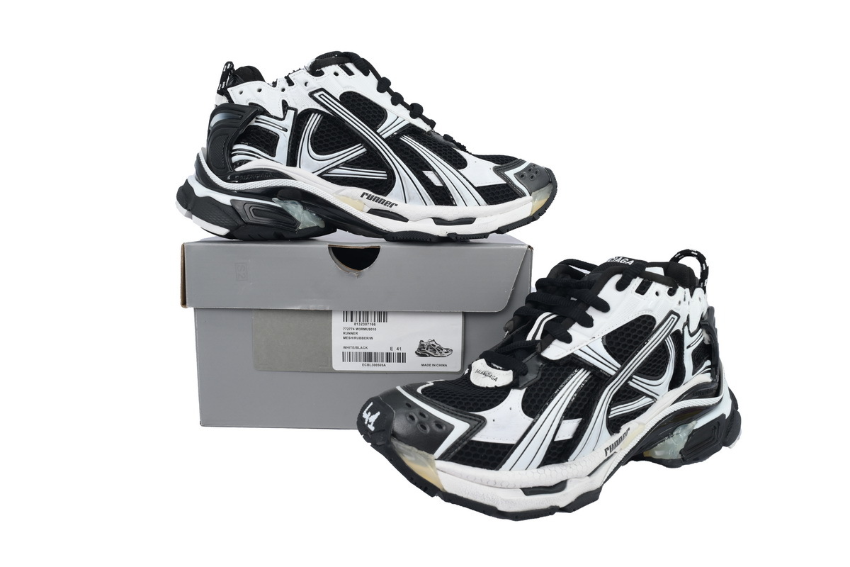 Balenciaga Runner Sneaker White Black 772774 W3RMU 9010
