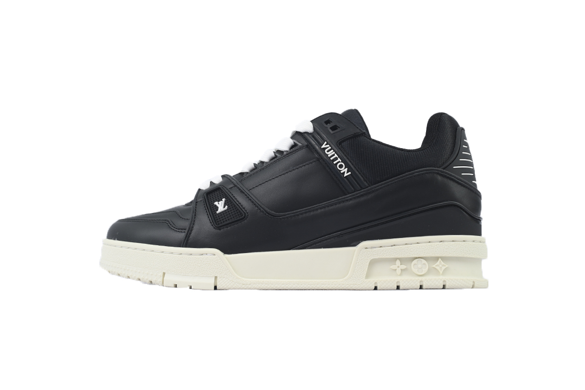 Coco Shoes Louis Vuitton Trainer Black Skin And White Background 