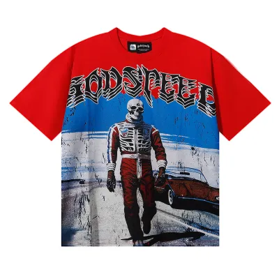 Godspeed Skele Rarri T-shirt #7069 Black/White/Red 02