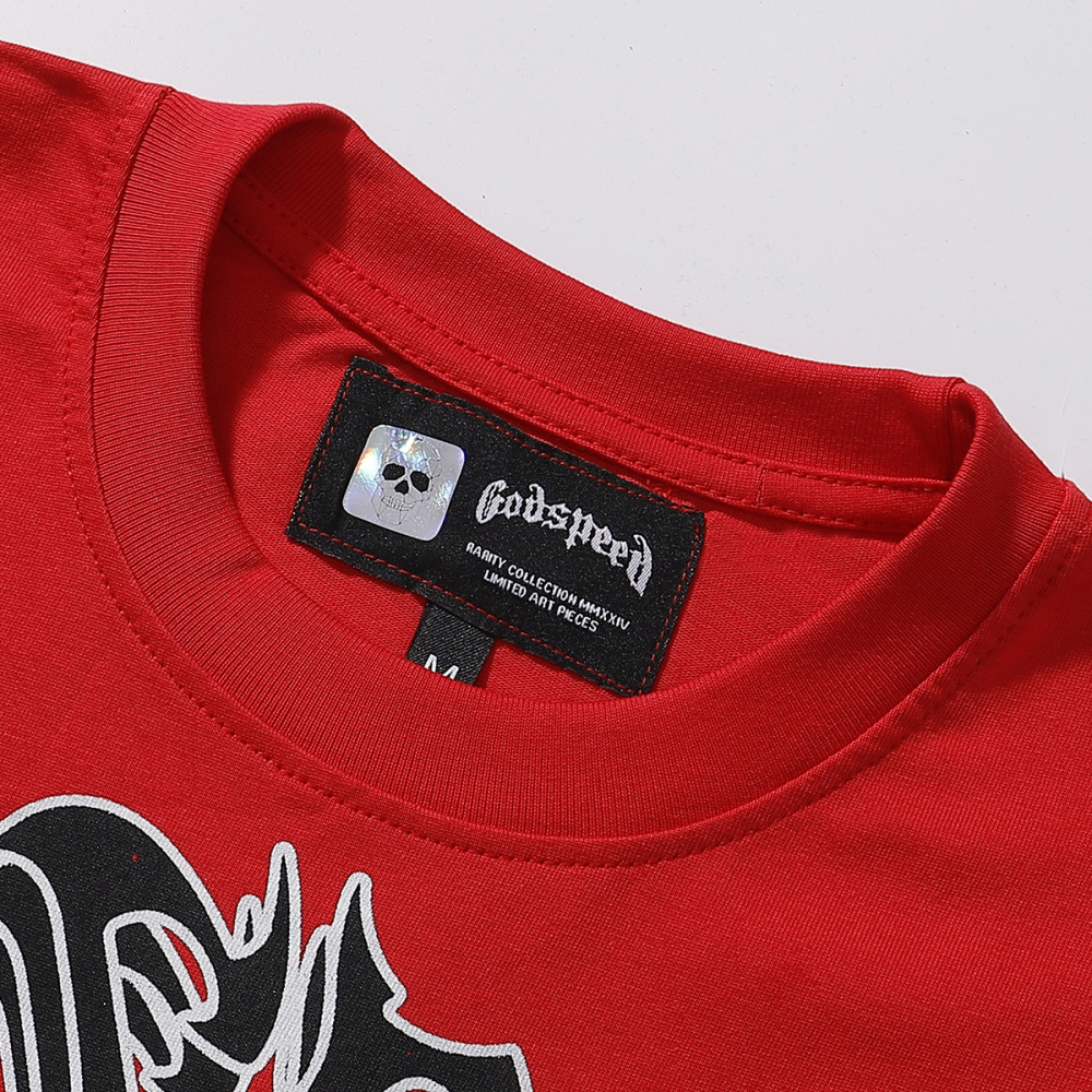 Godspeed Skele Rarri T-shirt #7069 Black/White/Red