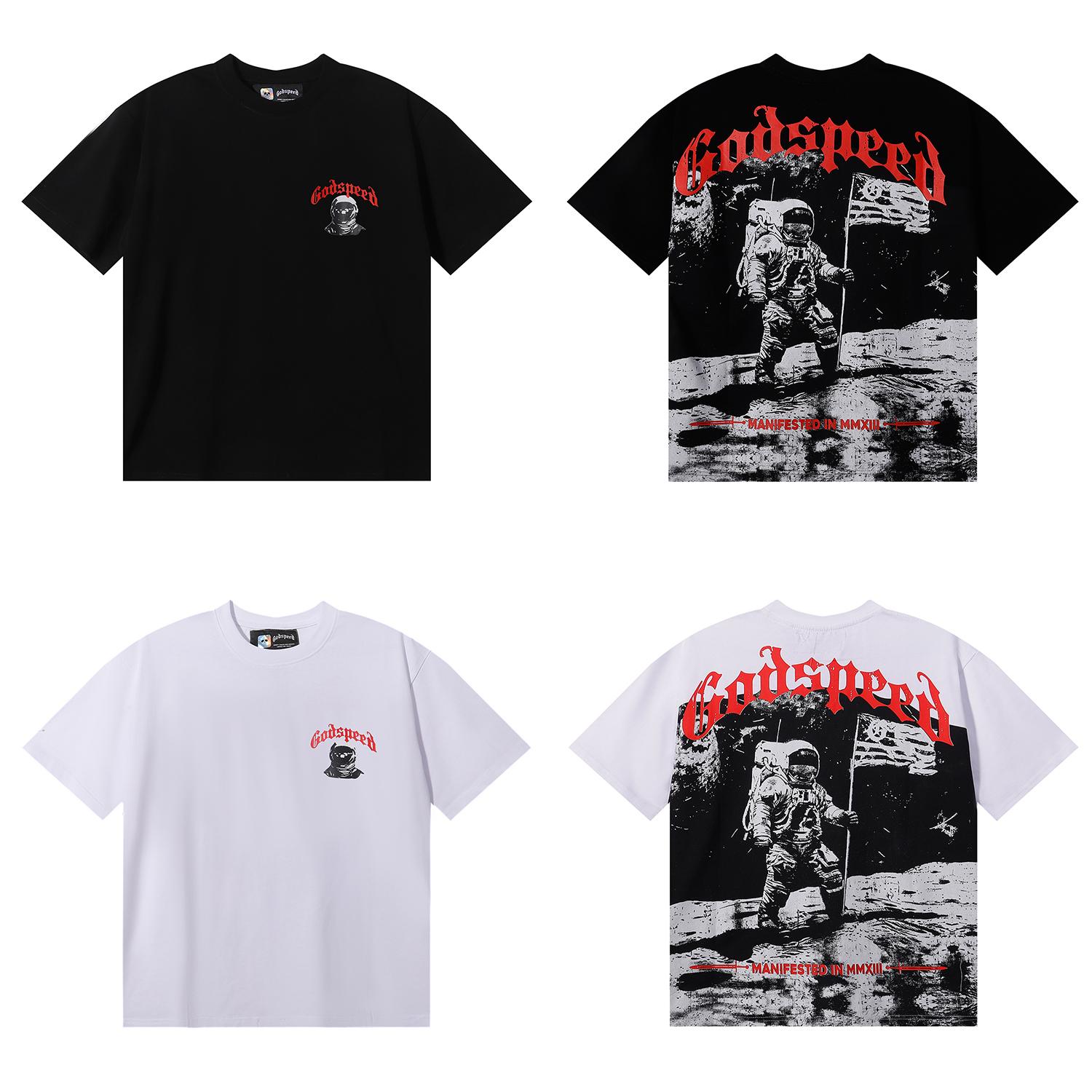 Godspeed 1969 Crew Neck T-shirt #7068 Black/White