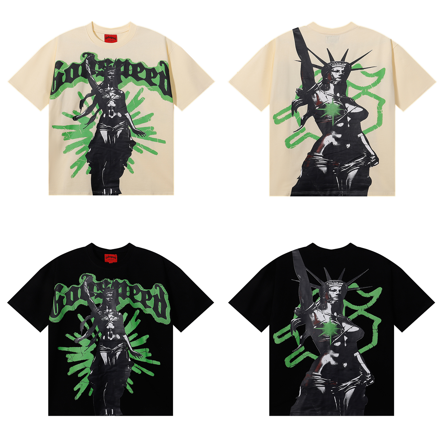 Godspeed Modern Liberty T-shirt #7067 Black/Apricot