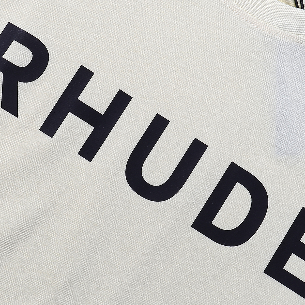 Rhude Port De T-shirt #50172 Vintage White/Black/Apricot