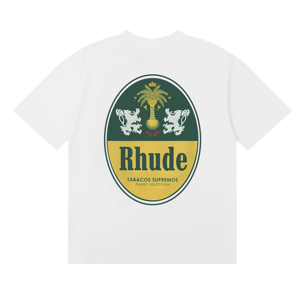 Rhude Tabaco Logo T-Shirt #50171 Vintage White/Black/Apricot