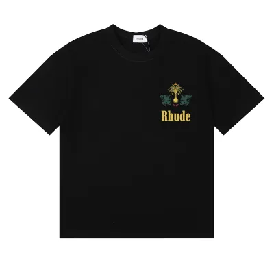 Rhude Tabaco Logo T-Shirt #50171 Vintage White/Black/Apricot 01