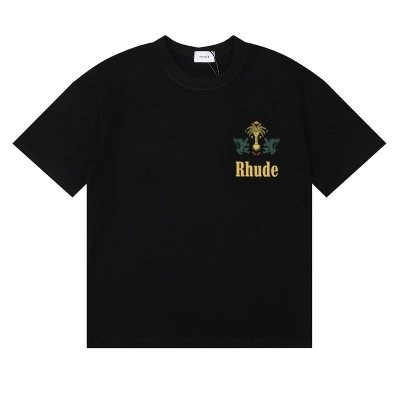 Rhude Tabaco Logo T-Shirt #50171 Vintage White/Black/Apricot 01