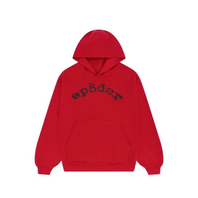Sp5der VVS Hoodie Red  01