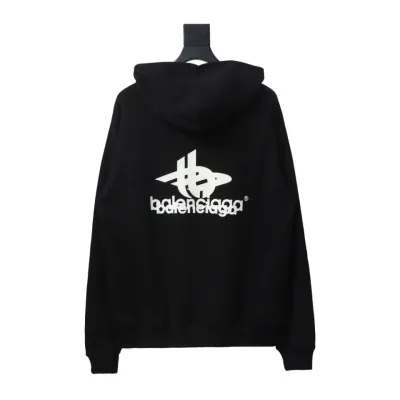 Balenciaga Double Print Logo Hoodie Black 02