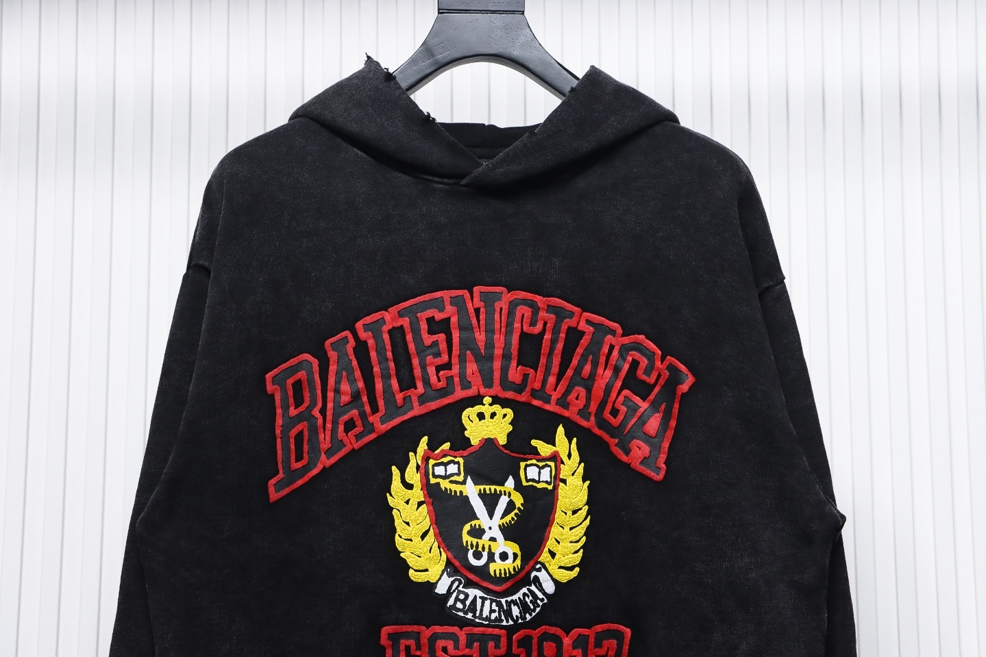 Coco Shoes Balenciaga 1917 College Graphic Printed Hoodie Black