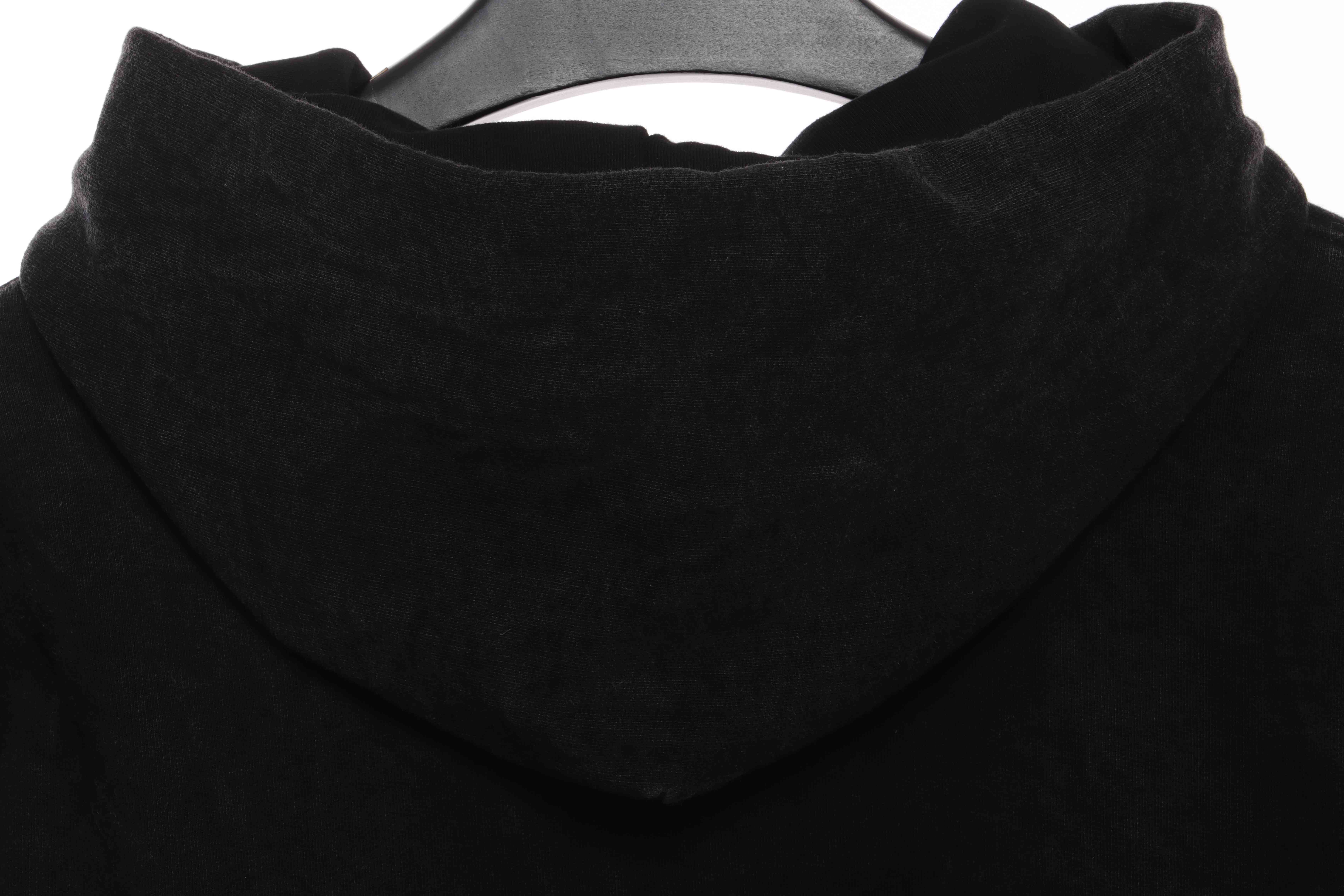 Coco Shoes Balenciaga Logo Embroidered Hoodie Washed Black/White