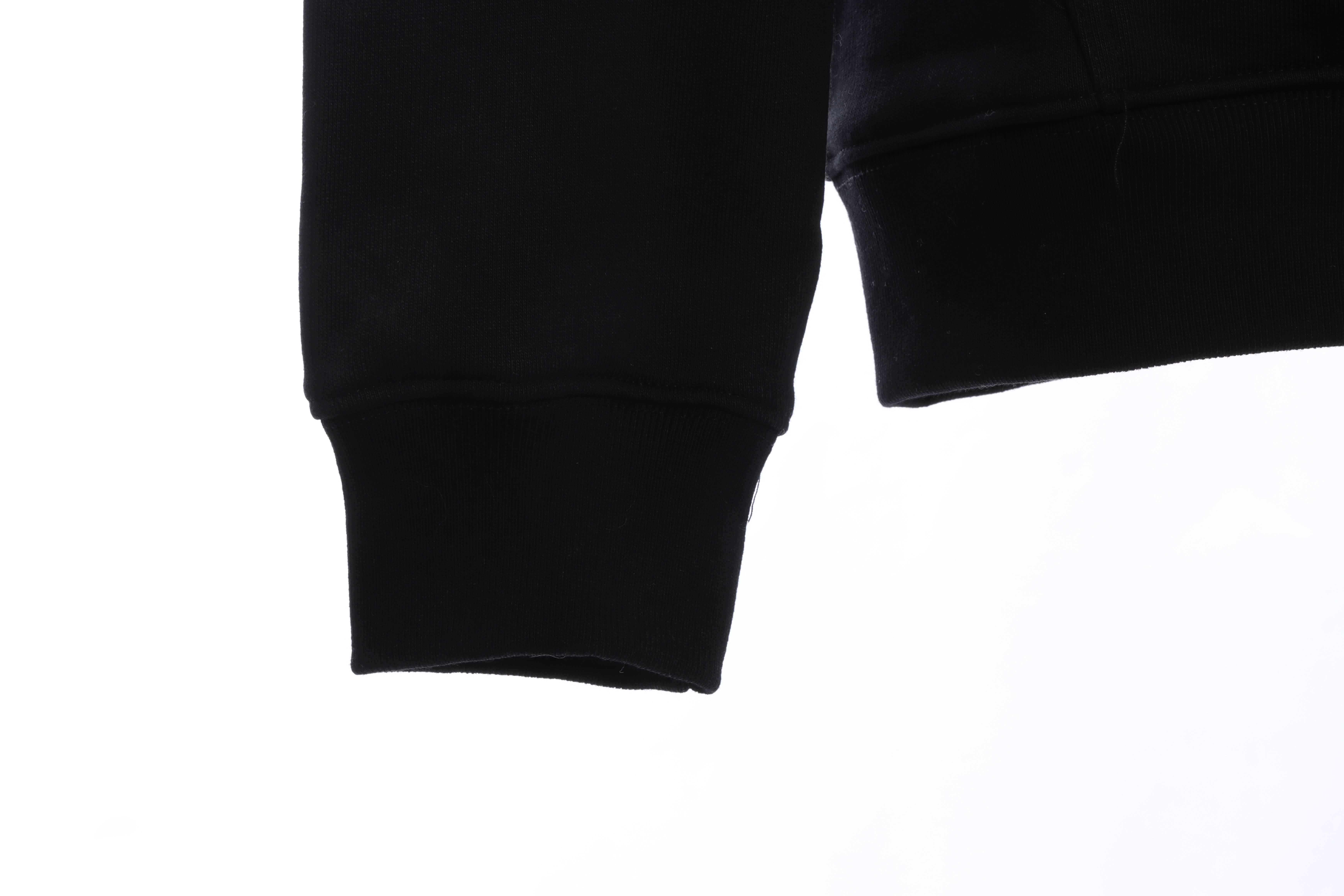 Balenciaga Crew Hoodie In Black Cotton